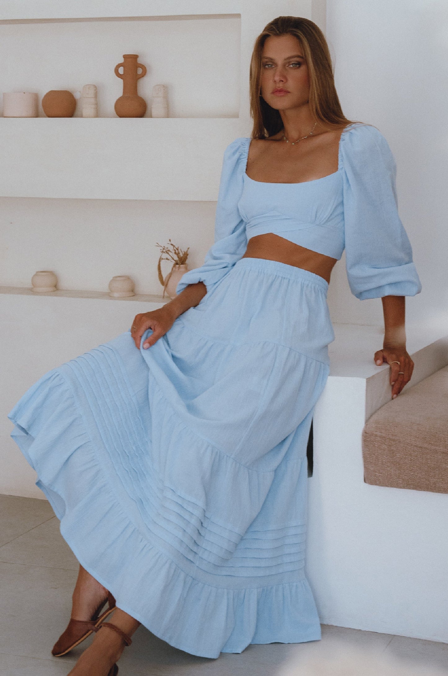 Maya Maxi Linen Skirt