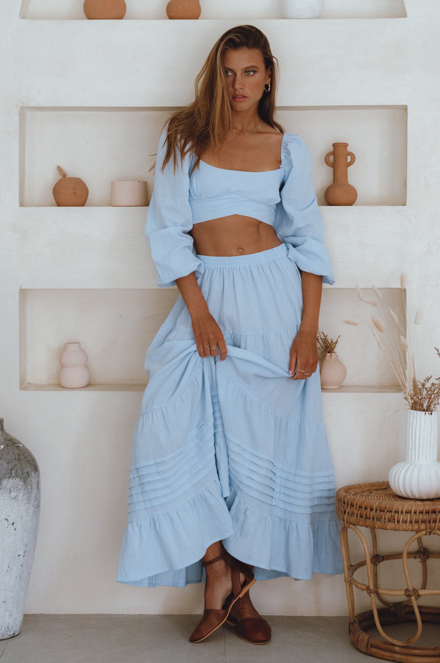 Maya Maxi Linen Skirt