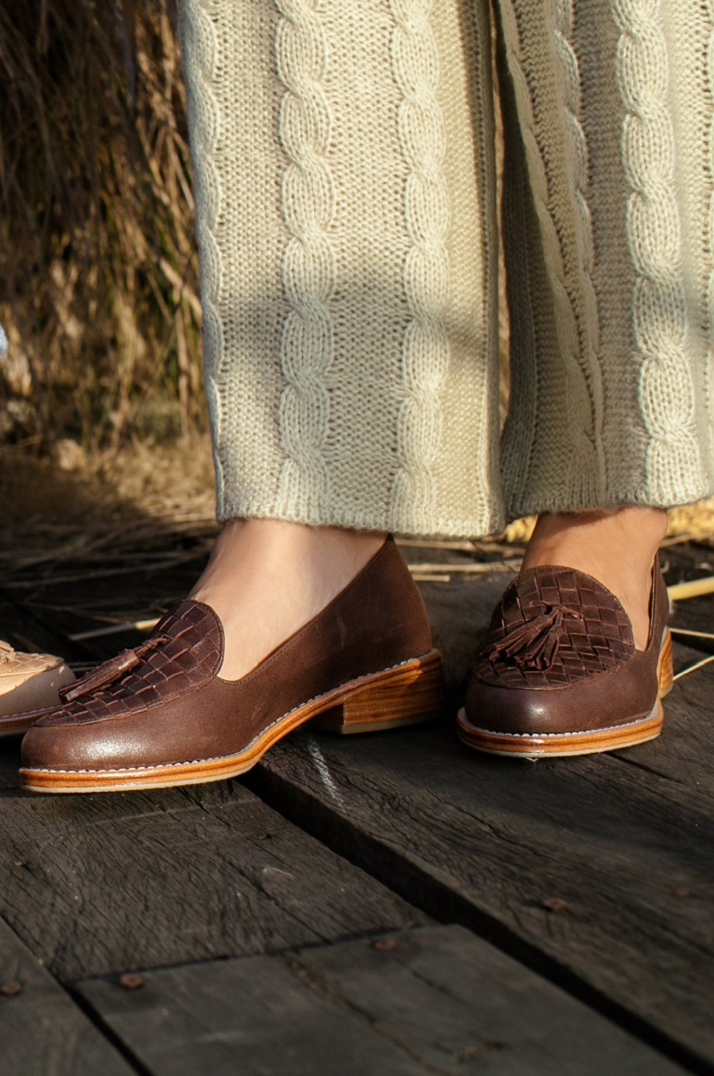 Katharine Woven Leather Loafers