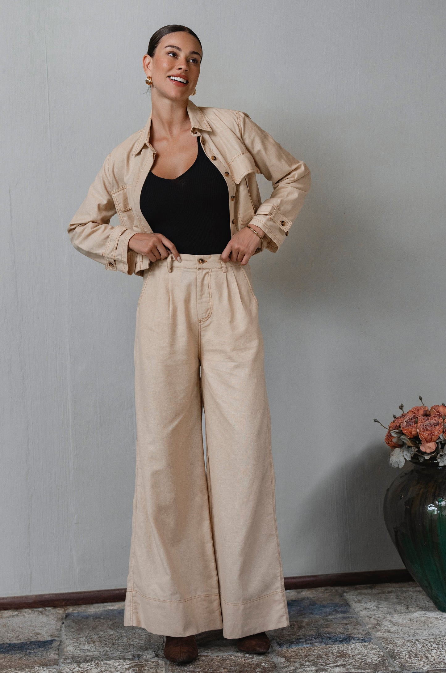 Orphelia Wide Leg Linen Pants