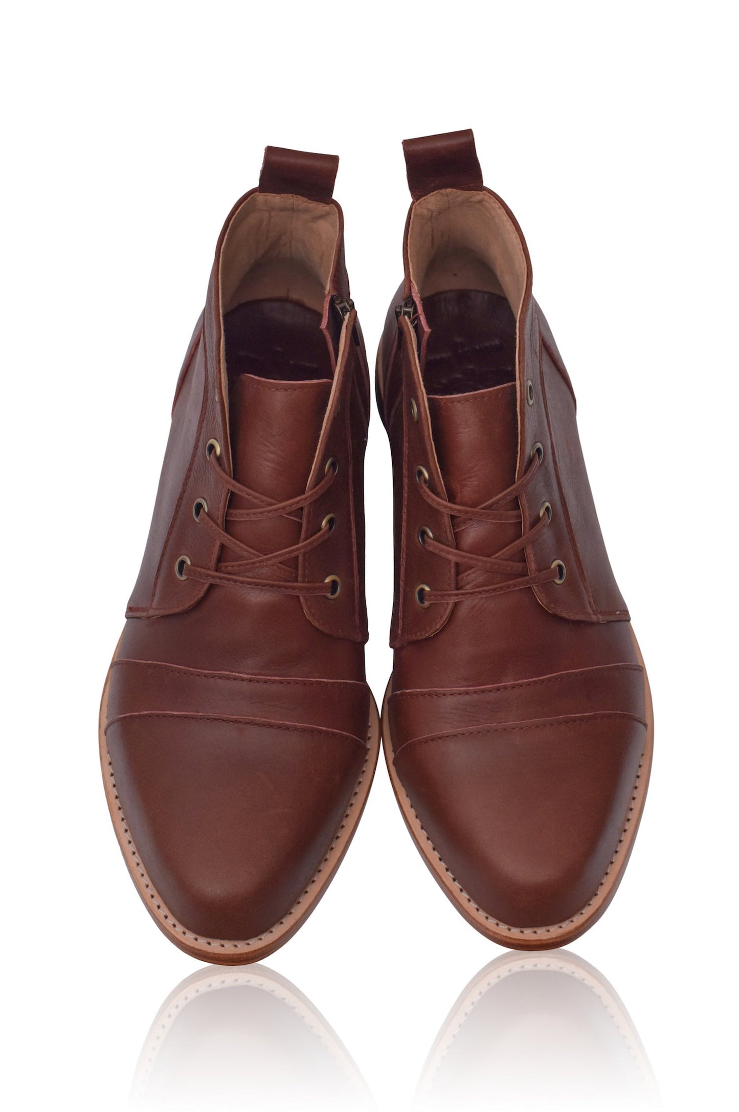 Jacinda Lace-Up Leather Boots