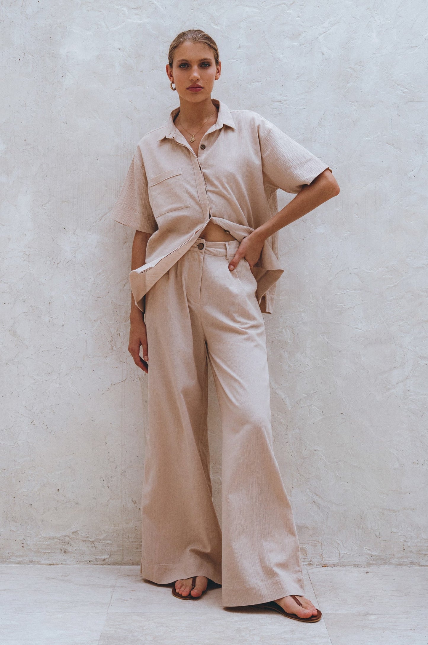 Ria Wide Leg Linen Pants