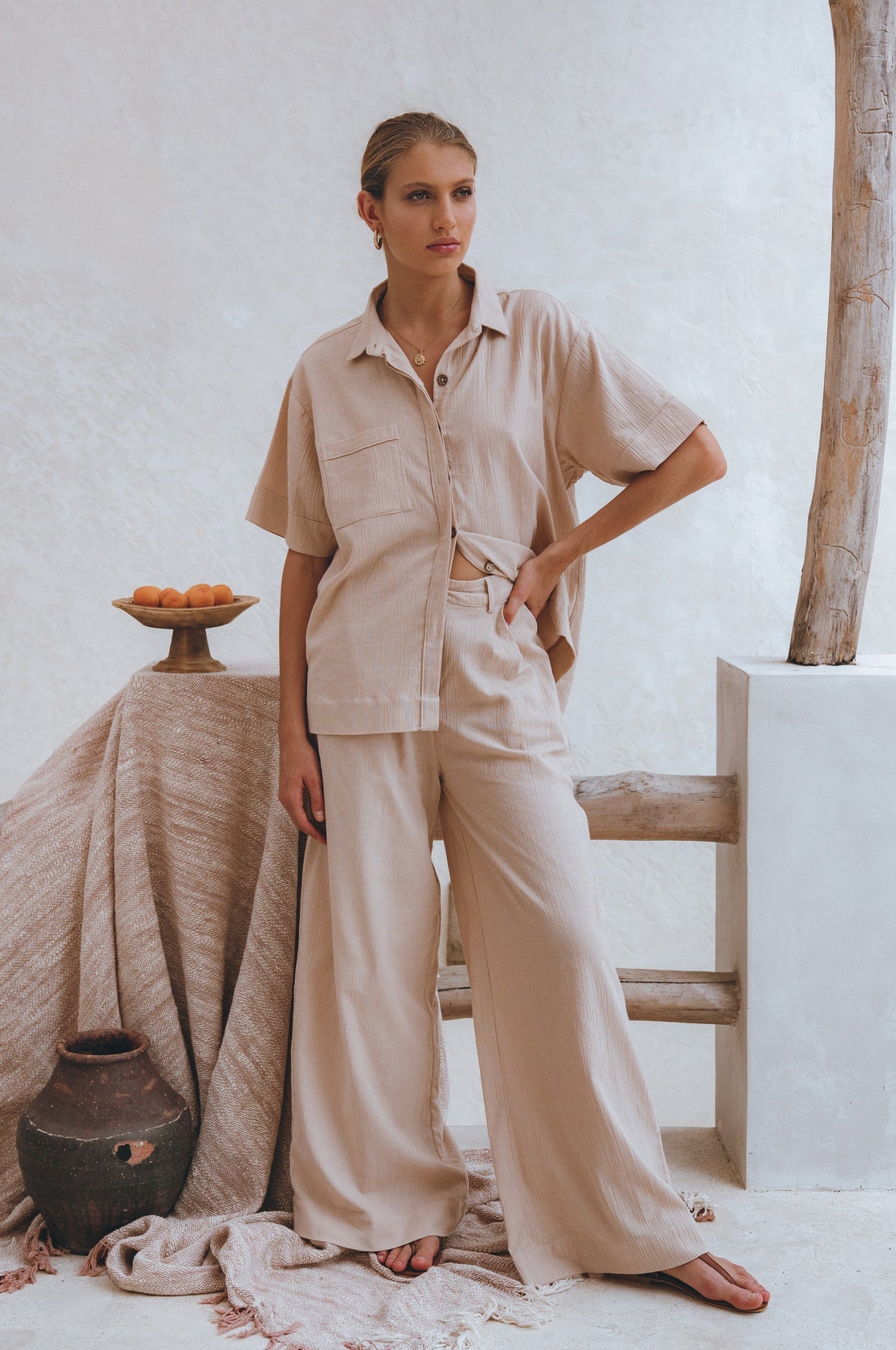 Ria Wide Leg Linen Pants