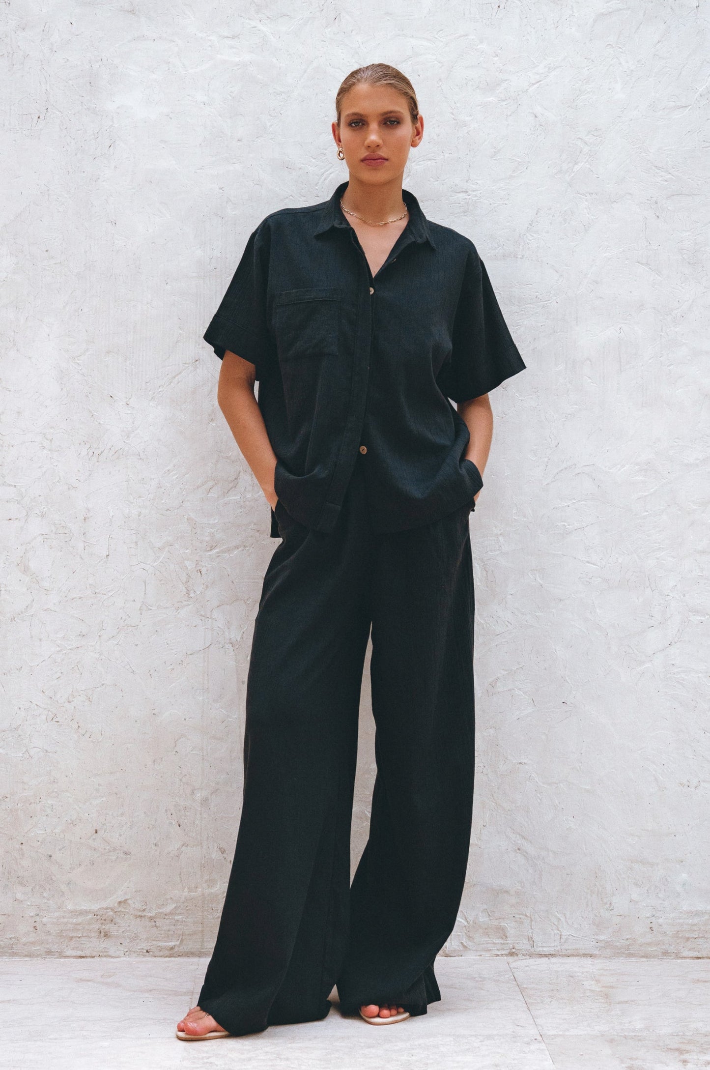 Ria Wide Leg Linen Pants