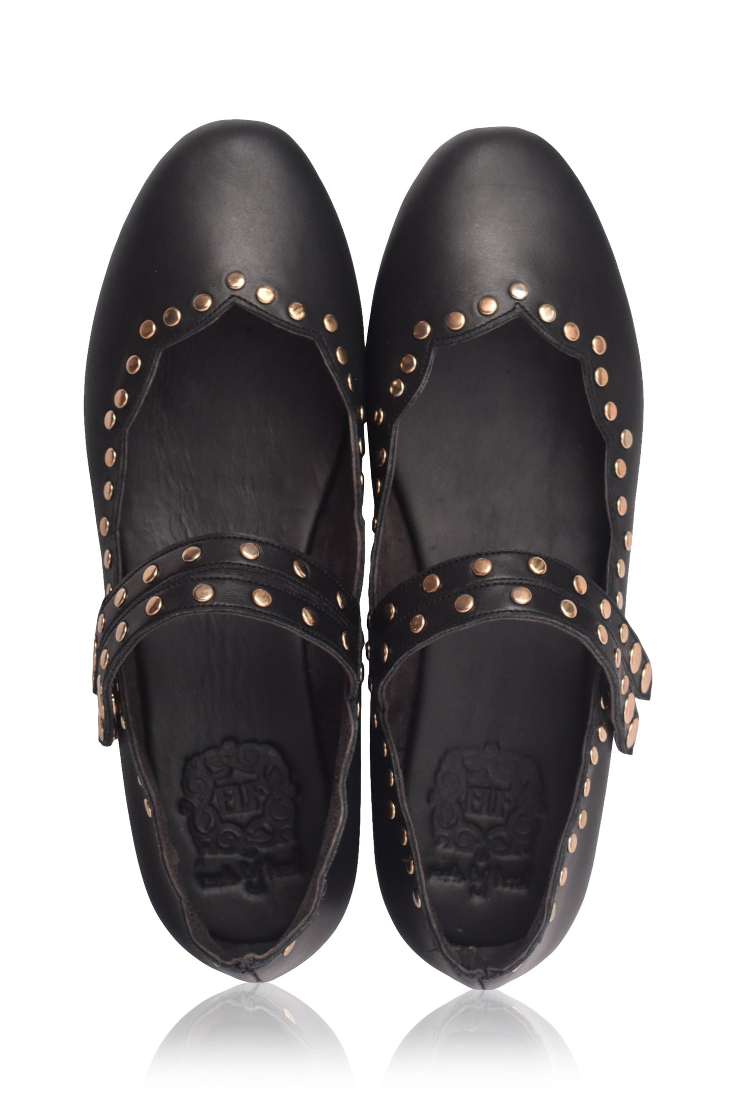 Isolde Dual-Strap Leather Ballet Flats
