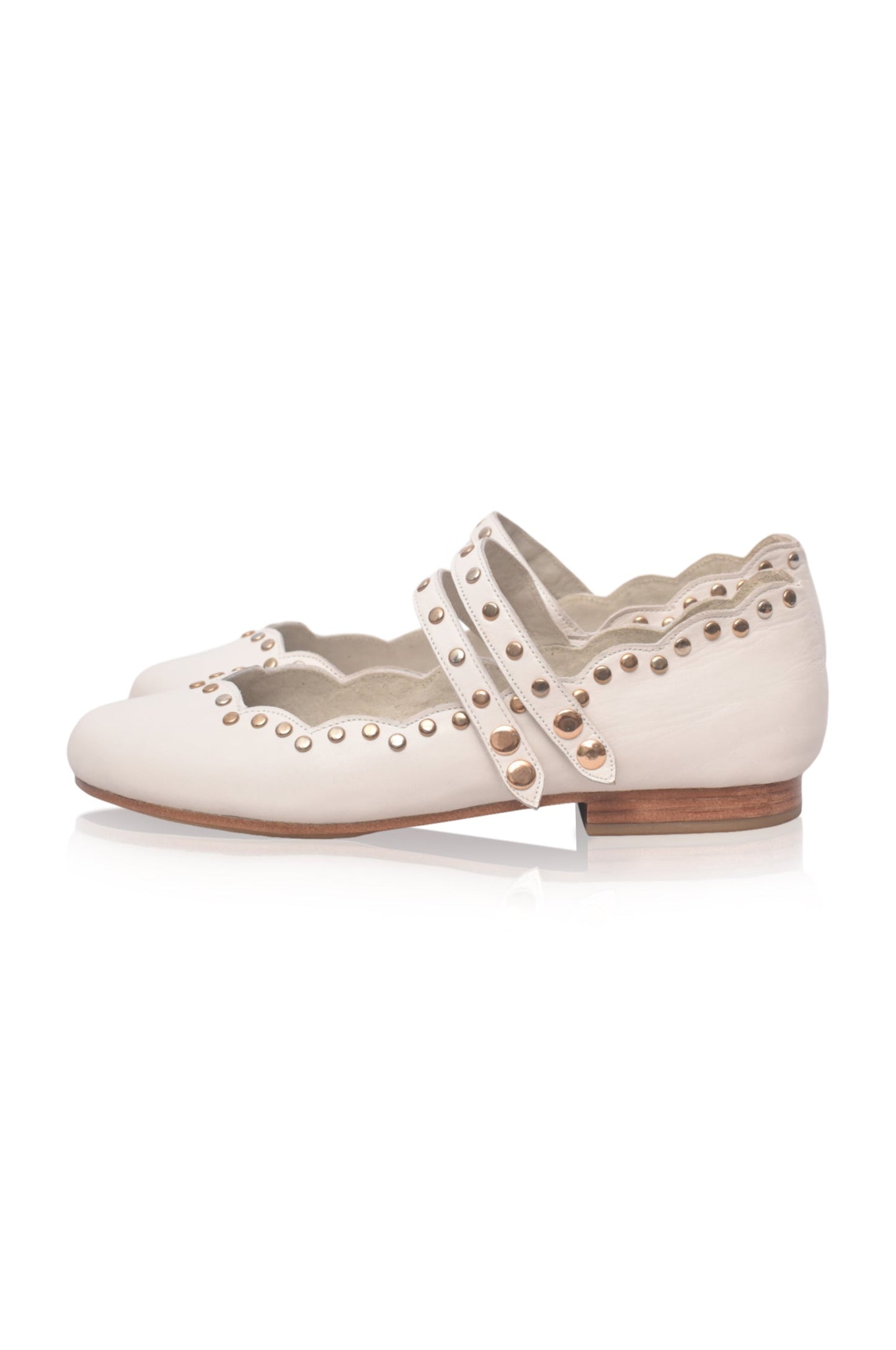 Isolde Dual-Strap Leather Ballet Flats