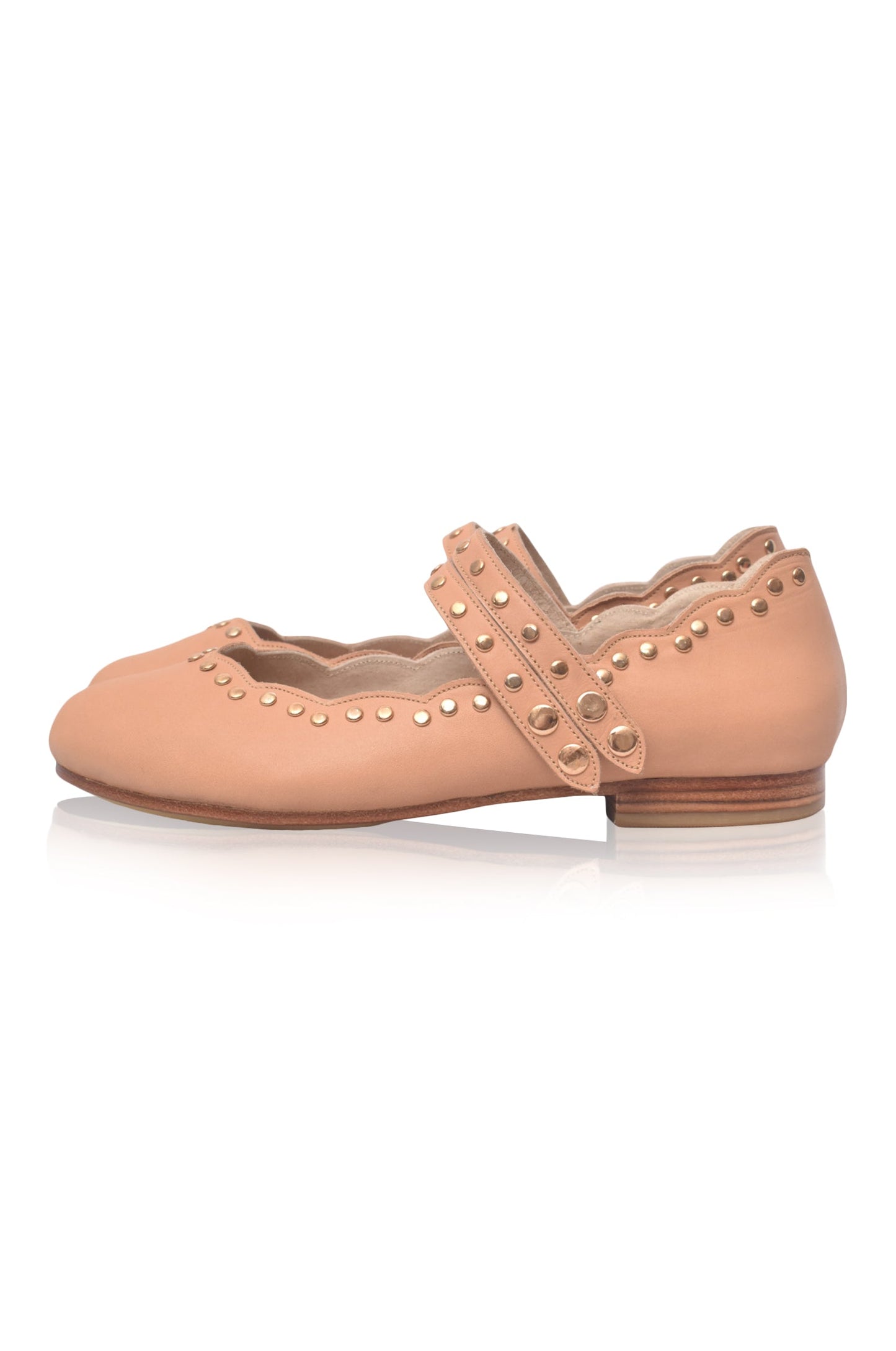 Isolde Dual-Strap Leather Ballet Flats