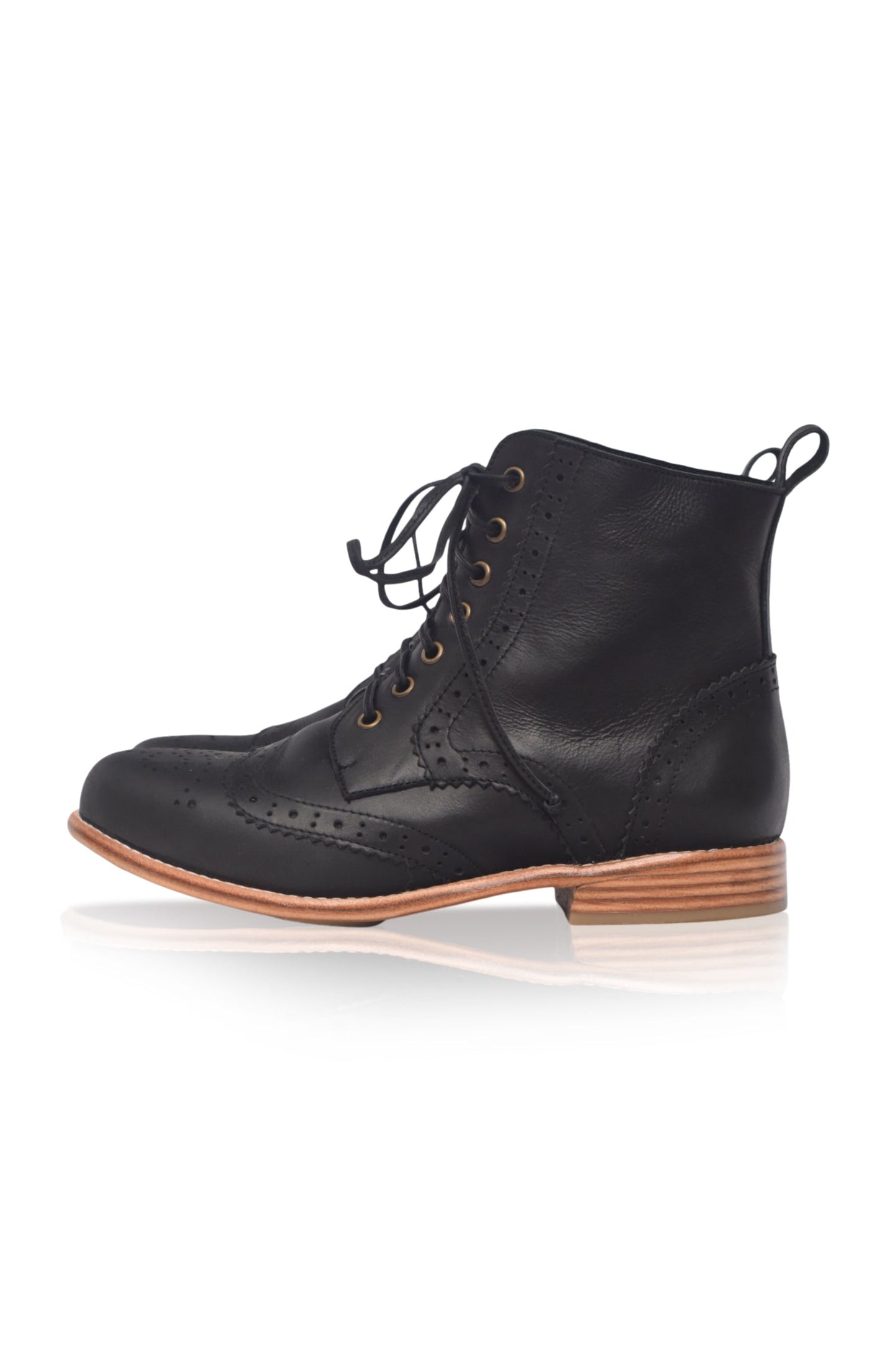 Eugenie Brogue Leather Boots