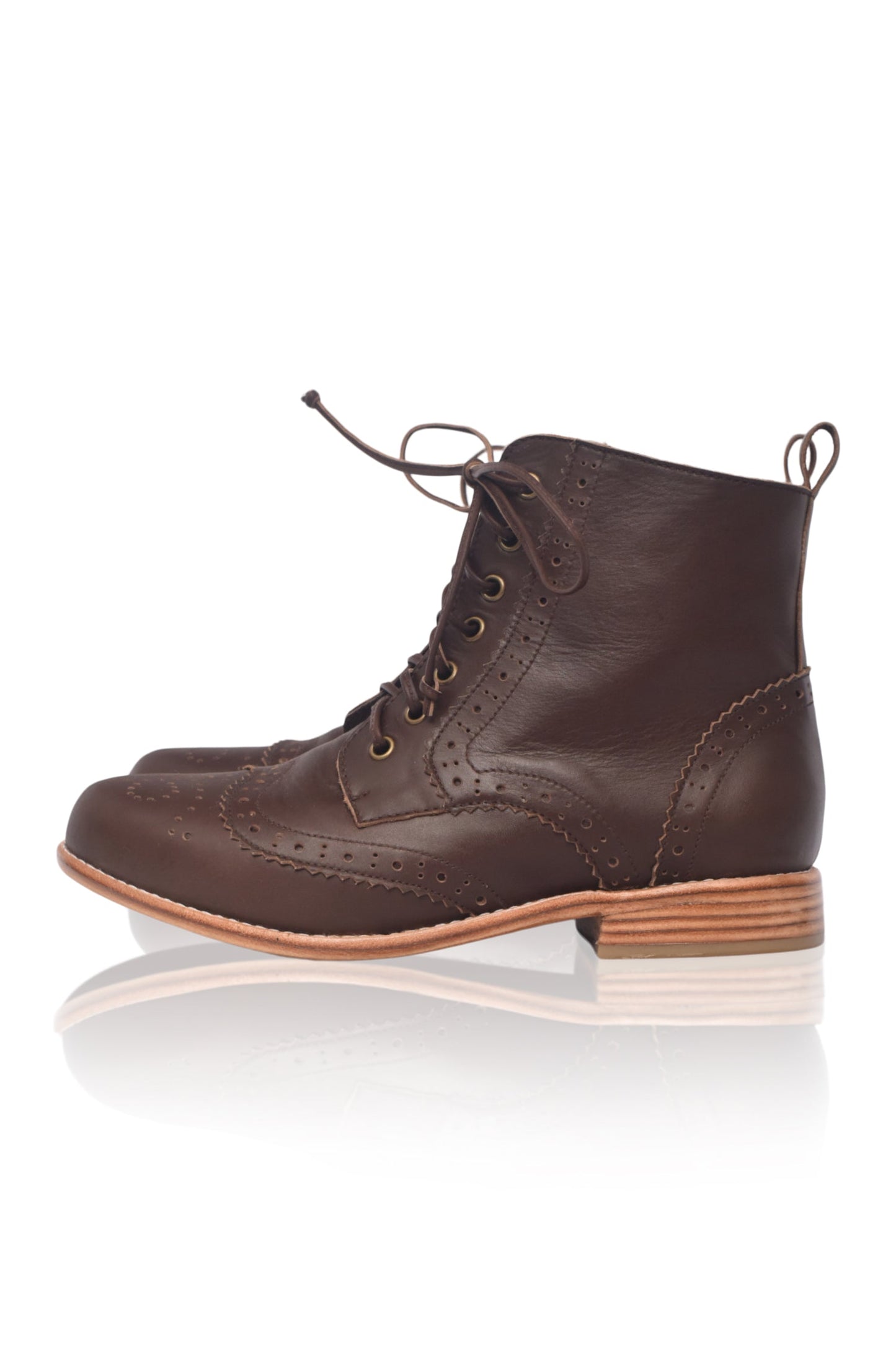 Eugenie Brogue Leather Boots