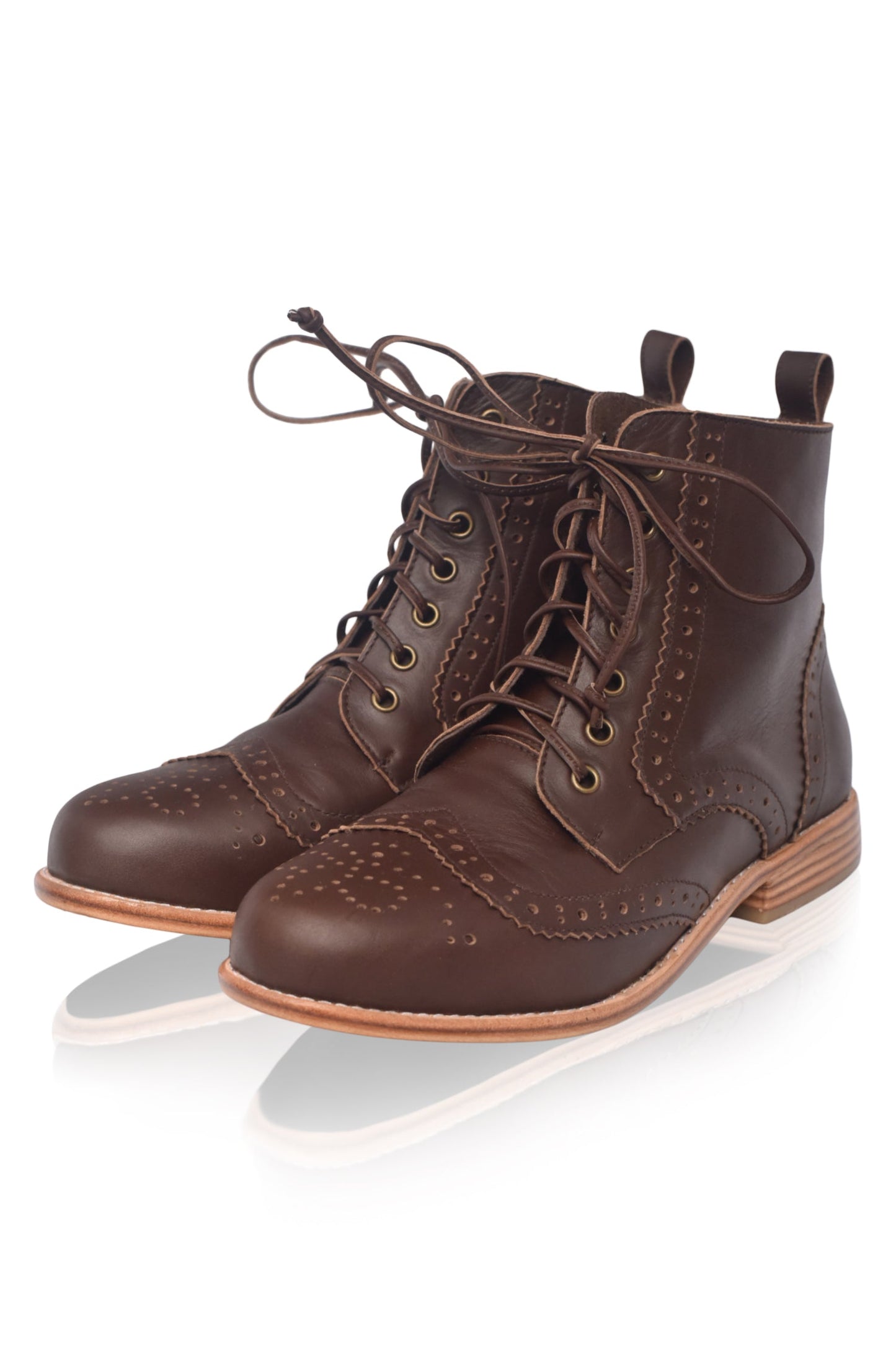 Eugenie Brogue Leather Boots