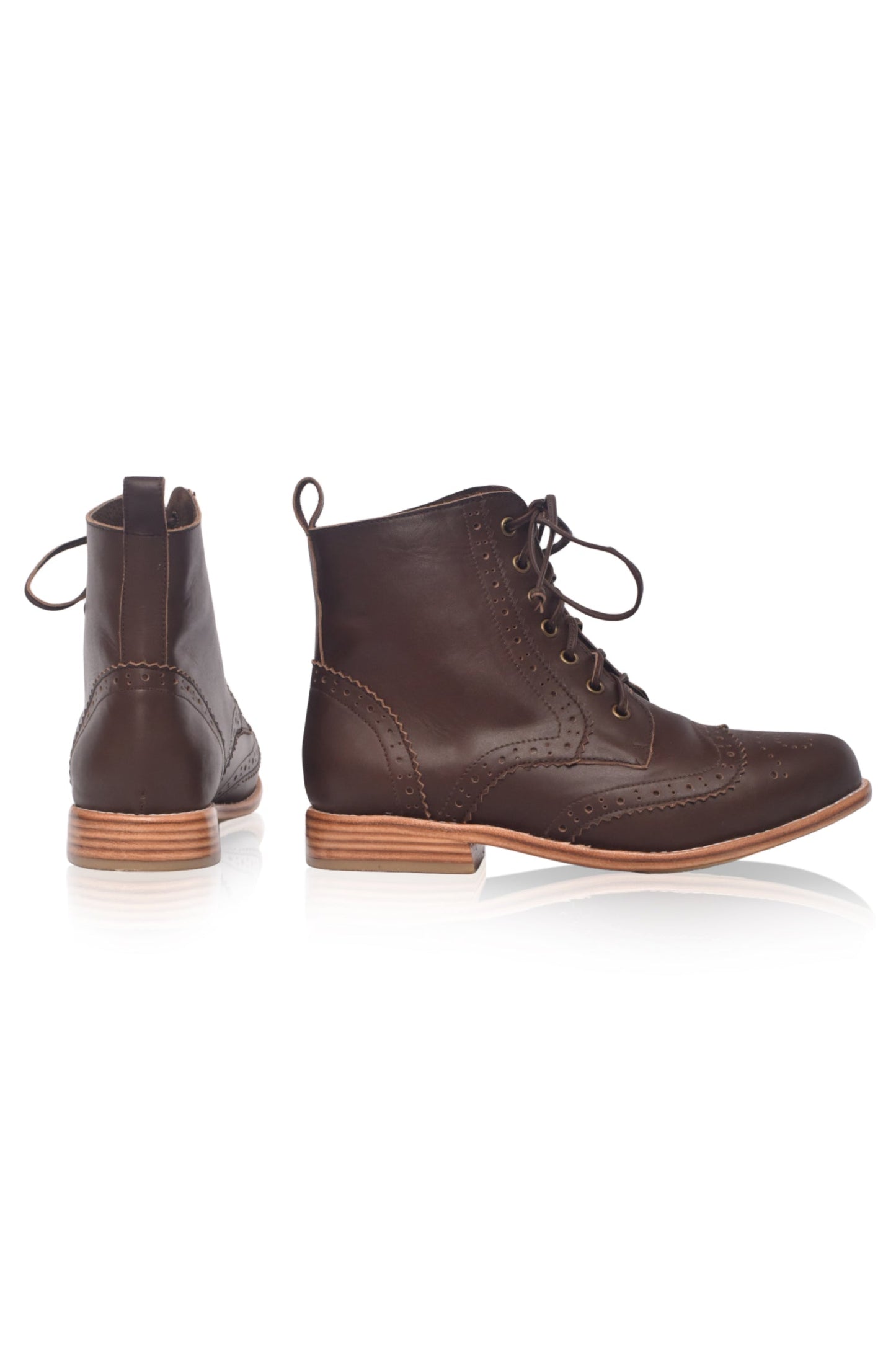 Eugenie Brogue Leather Boots