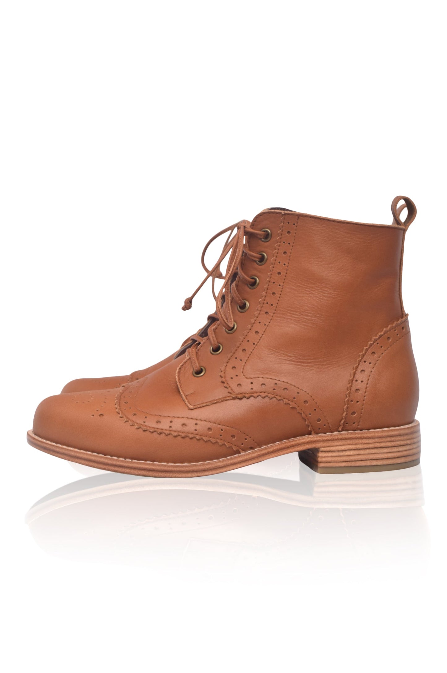 Eugenie Brogue Leather Boots