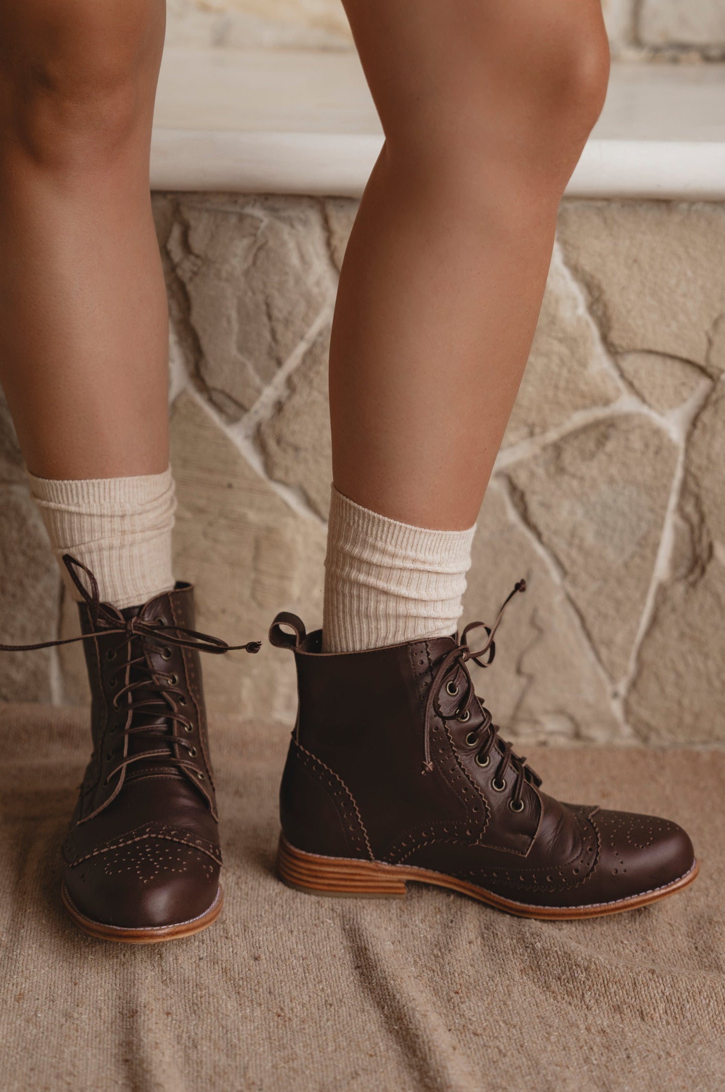 Eugenie Brogue Leather Boots