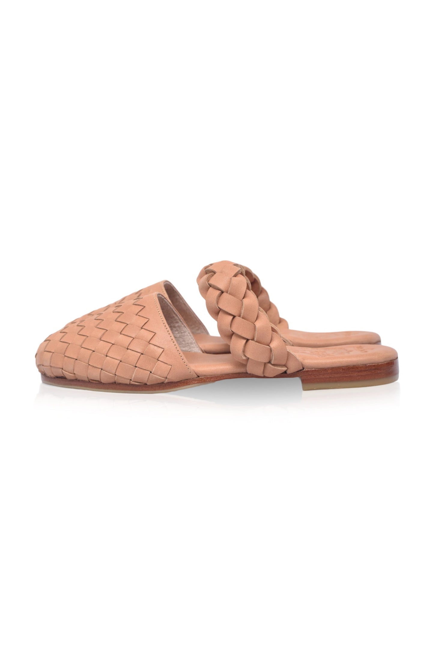 Emmelina Woven Leather Slide Sandals