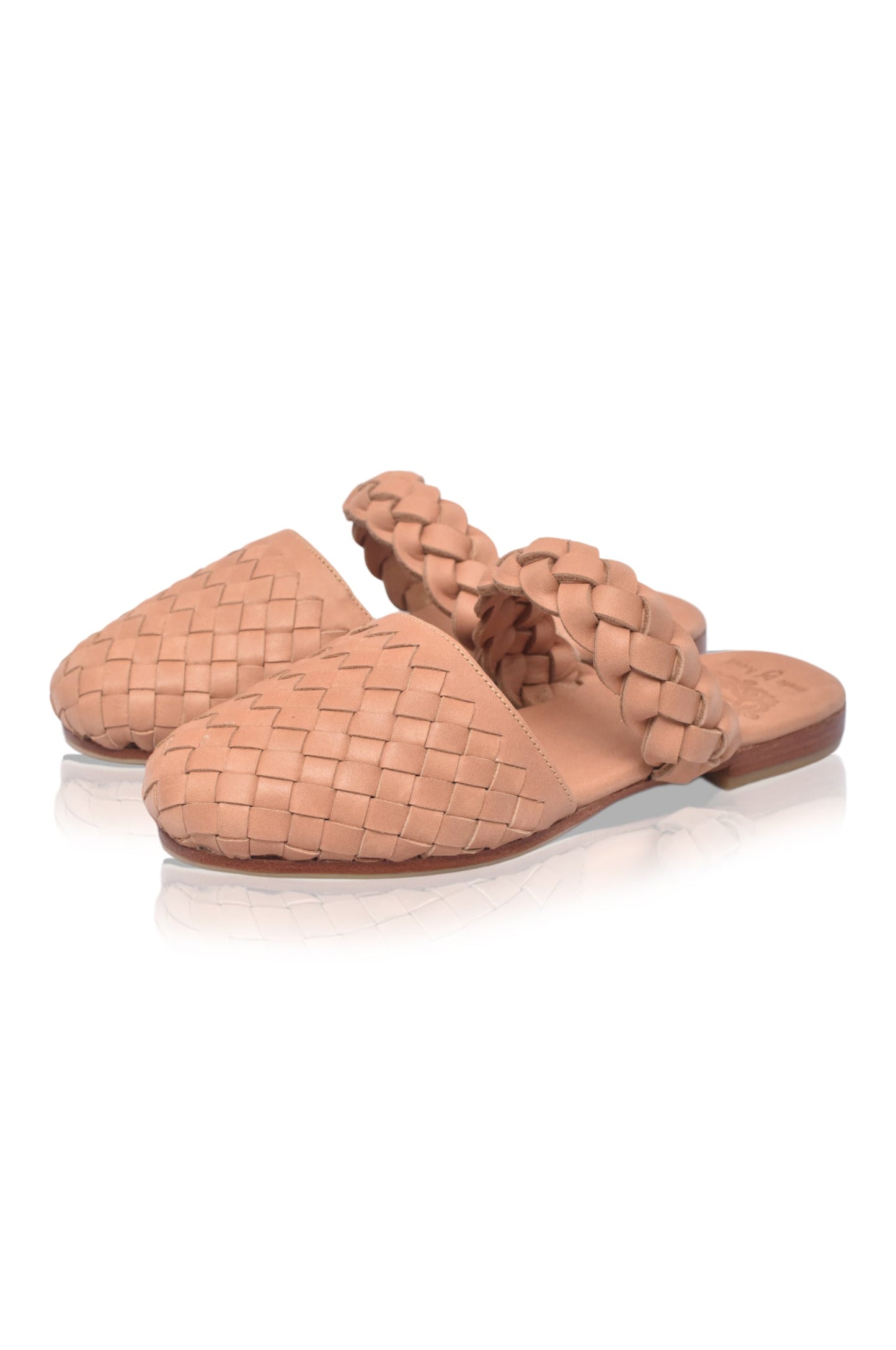 Emmelina Woven Leather Slide Sandals