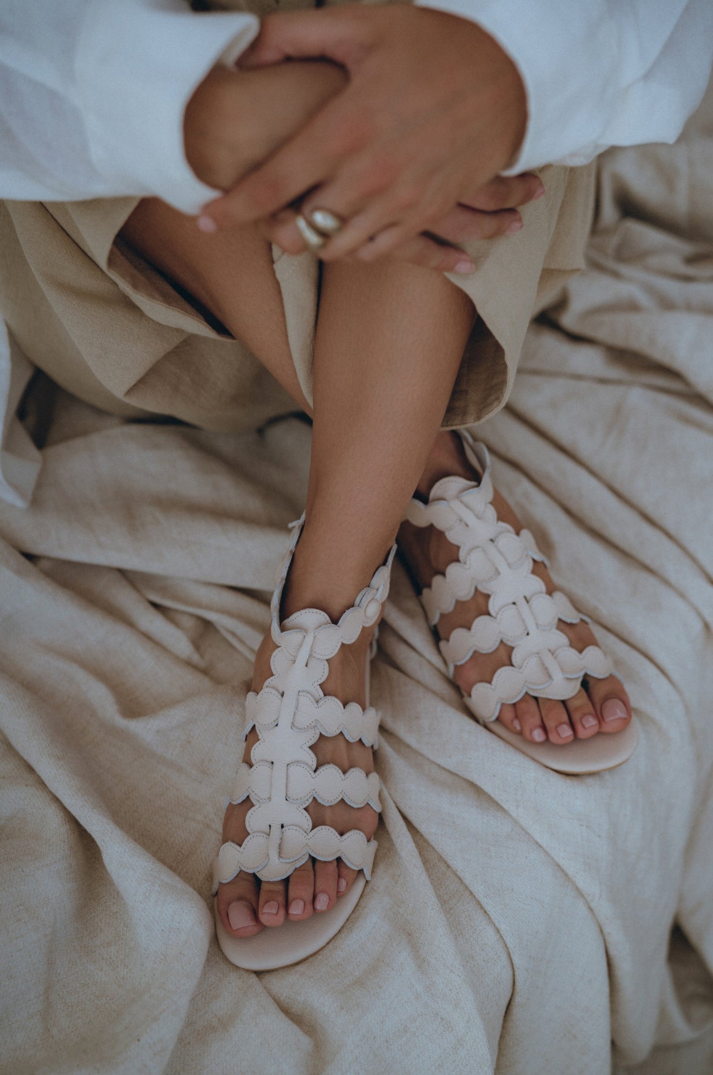 Solange Leather Greek Sandals