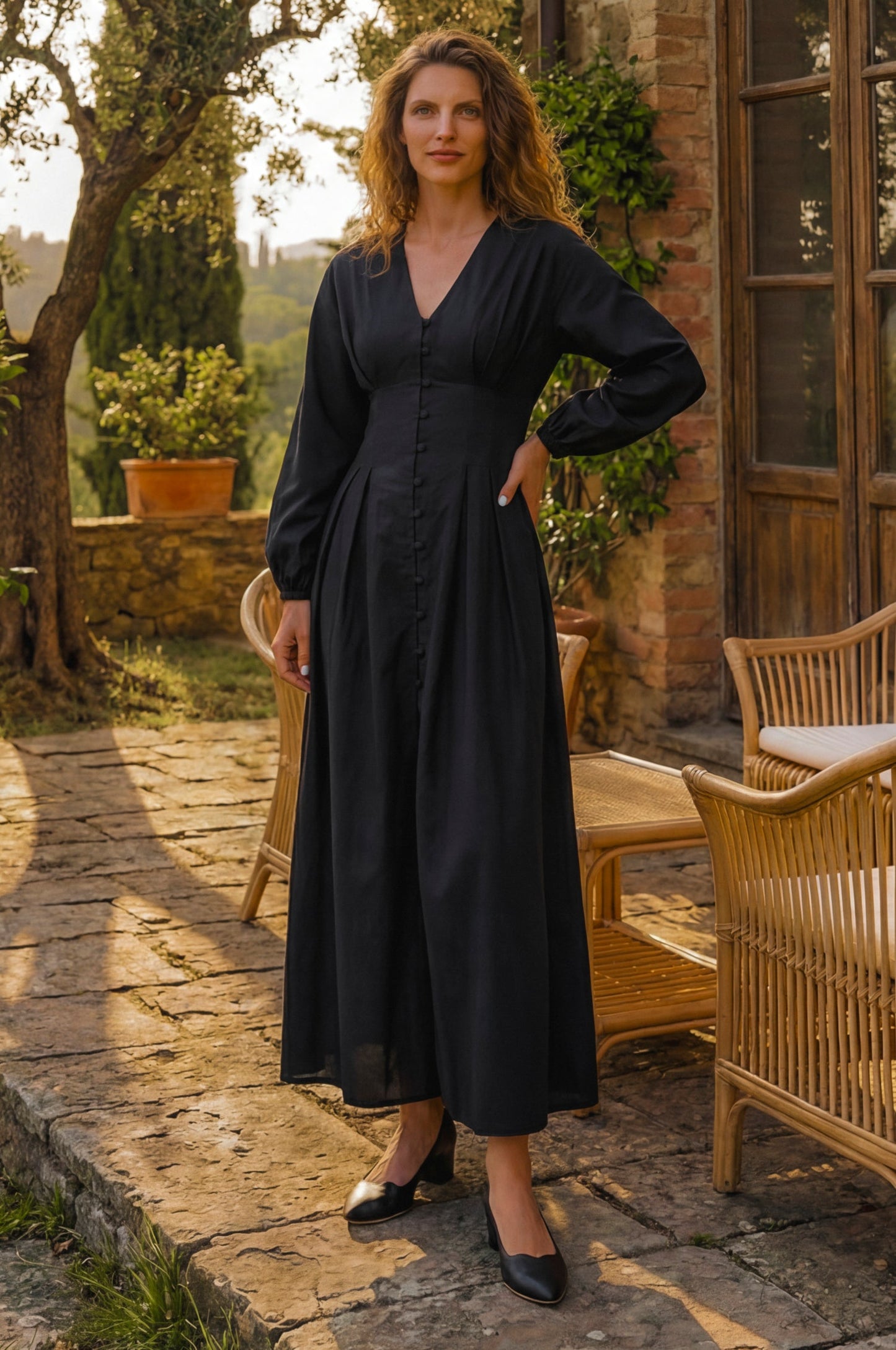Tessa Button Down Linen Dress