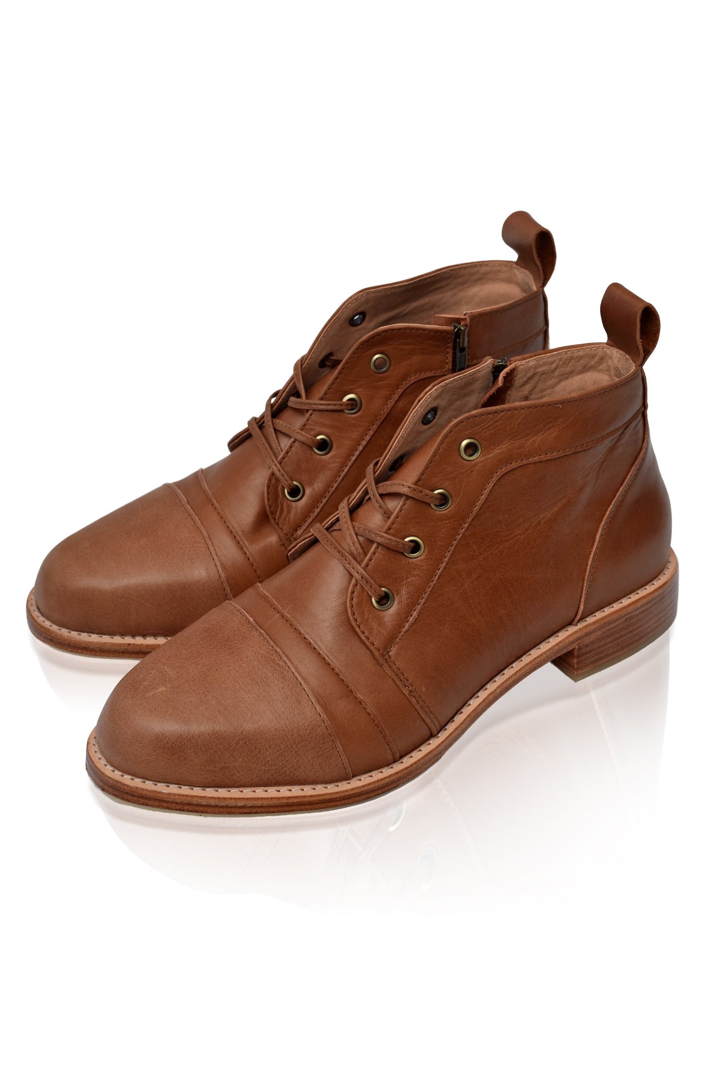 Jacinda Lace-Up Leather Boots