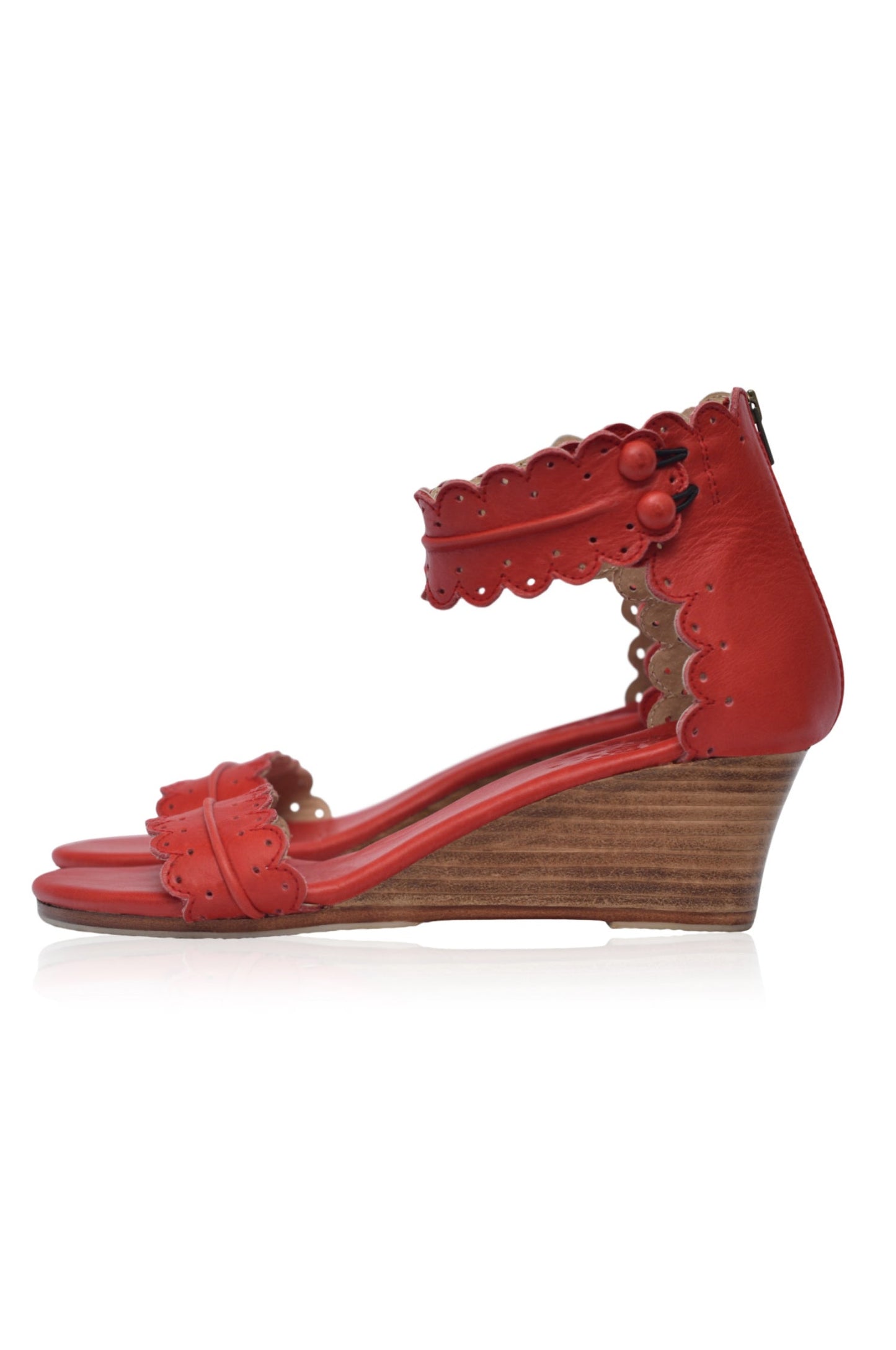 Jessamine Wooden Wedge Leather Sandals