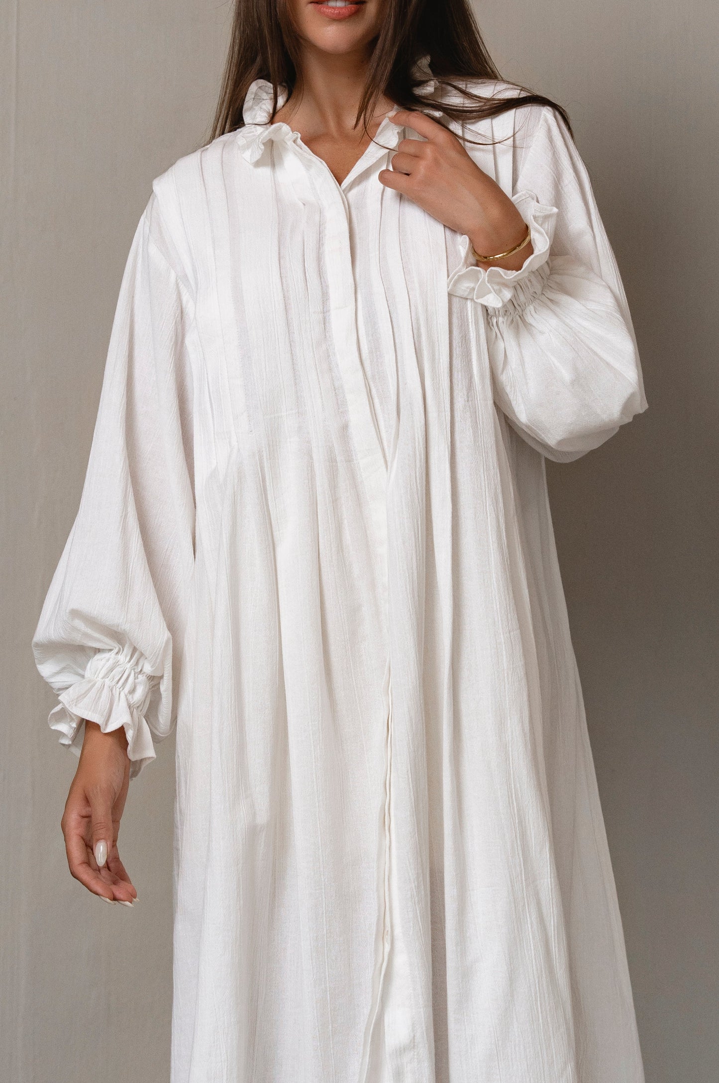 Yama Ruffle Linen Dress
