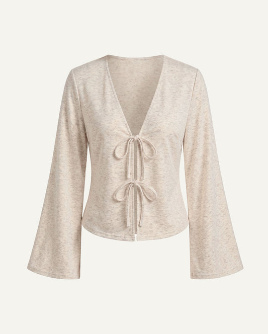 Quinn Organic Cotton Tie-Front Cardigan